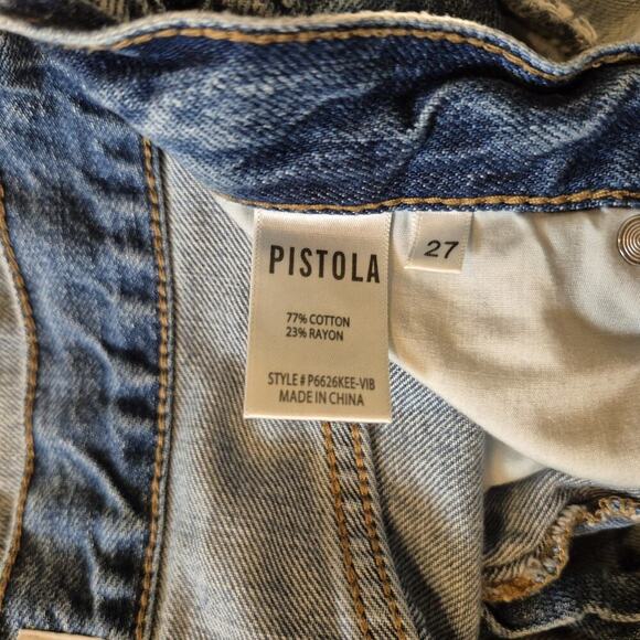 PISTOLA Presley High Rise Jeans 27 Blue Virginia Beach 90s Vintage Distressed - Picture 11 of 12